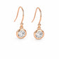 925 Sterling Silver Bezel Drop Earrings, Dainty CZ Dangle Jewelry for Women