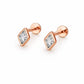 925 Sterling Silver Diamond CZ Stud Earrings, Minimalist Geometric Dainty Jewelry