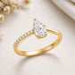 925 Sterling Silver Pear Cut CZ Ring, Teardrop Solitaire Engagement Ring