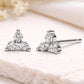 925 Sterling Silver CZ Trio Stud Earrings, Minimal Cluster Diamond Look, Everyday Elegance