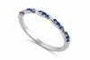 925 Sterling Silver Blue CZ Chevron Ring, Minimal Wedding Stack Band