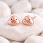 Sad Face Stud 925 Silver | Blob Emoji Jewelry | Minimalist Kawaii Studs |