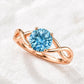 Sterling Silver Swiss Blue Topaz Celtic Knot Ring, Infinity Promise Band