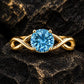 Sterling Silver Swiss Blue Topaz Celtic Knot Ring, Infinity Promise Band