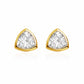925 Sterling Silver Triangle CZ Stud Earrings, Trillion Cut Bezel, Minimal Geometric Jewelry