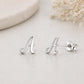 Sterling Silver Initial A Stud Earrings, Cursive Alphabet Minimalist Jewelry