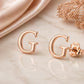 Sterling Silver Initial G Stud Earrings, Minimalist Alphabet Jewelry