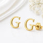 Sterling Silver Initial G Stud Earrings, Minimalist Alphabet Jewelry