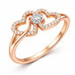 Double Heart Ring, 925 Sterling Silver, CZ Pave, Romantic Promise Engagement Ring