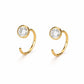 925 Sterling Silver CZ Open Hoop Earrings, Minimalist Dainty Ear Huggers