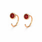 925 Sterling Silver Garnet CZ Open Hoop Earrings, Minimalist Dainty Everyday Jewelry