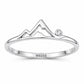 925 Sterling Silver Mountain Ring with CZ Accent, Minimalist Nature Landscape Jewelry