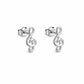 925 Sterling Silver Treble Clef Music Note Stud Earrings, Minimalist Jewelry