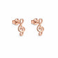 925 Sterling Silver Treble Clef Music Note Stud Earrings, Minimalist Jewelry