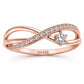 Sterling Silver Infinity Ring with CZ, Minimalist Engagement Promise Band