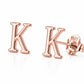 Sterling Silver K Initial Stud Earrings, Minimalist Personalized Name Jewelry