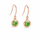 925 Sterling Silver Green CZ Drop Earrings, Bezel Set Dainty Jewelry