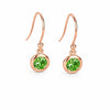 925 Sterling Silver Green CZ Drop Earrings, Bezel Set Dainty Jewelry
