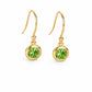 925 Sterling Silver Green CZ Drop Earrings, Bezel Set Dainty Jewelry