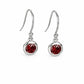 925 Sterling Silver Red CZ Dangle Earrings, Bezel Set Minimalist Jewelry
