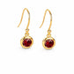 925 Sterling Silver Red CZ Dangle Earrings, Bezel Set Minimalist Jewelry