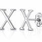 Sterling Silver Letter X Stud Earrings, Minimalist Alphabet Personalization Jewelry