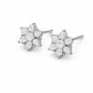 Sterling Silver Snowflake CZ Stud Earrings, Dainty Floral Cluster, Minimalist Sparkle