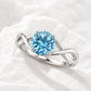 Sterling Silver Swiss Blue Topaz Celtic Knot Ring, Infinity Promise Band