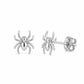 Sterling Silver Minimalist Spider Stud Earrings, Gothic Halloween Jewelry