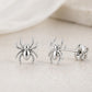 Sterling Silver Minimalist Spider Stud Earrings, Gothic Halloween Jewelry
