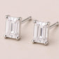 Emerald Cut CZ Stud Earrings, 925 Sterling Silver, Minimalist Rectangle Diamond Look