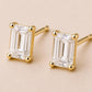 Emerald Cut CZ Stud Earrings, 925 Sterling Silver, Minimalist Rectangle Diamond Look