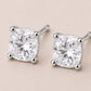 Cushion Cut CZ Stud Earrings, 925 Sterling Silver, Diamond Look, Solitaire Minimalist Studs