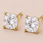 Cushion Cut CZ Stud Earrings, 925 Sterling Silver, Diamond Look, Solitaire Minimalist Studs