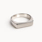 Minimalist Sterling Silver Signet Ring, Modern Rectangle Statement Band