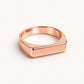 Minimalist Sterling Silver Signet Ring, Modern Rectangle Statement Band