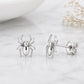 Sterling Silver Minimalist Spider Stud Earrings, Gothic Halloween Jewelry