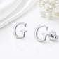 Sterling Silver Initial G Stud Earrings, Minimalist Alphabet Jewelry