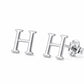 Sterling Silver Initial H Stud Earrings, Minimalist Alphabet Jewelry