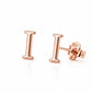 Sterling Silver Initial I Stud Earrings, Minimalist Alphabet Jewelry