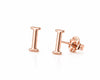 Sterling Silver Initial I Stud Earrings, Minimalist Alphabet Jewelry