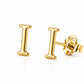Sterling Silver Initial I Stud Earrings, Minimalist Alphabet Jewelry