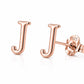 Sterling Silver Initial J Stud Earrings, Minimalist Alphabet Jewelry