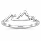 Sterling Silver Mountain Wave Ring with CZ, Minimalist Nature Adventure Jewelry