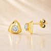 925 Sterling Silver Triangle CZ Stud Earrings, Minimalist Geometric Everyday Jewelry