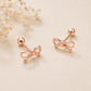 925 Sterling Silver Bow Stud Earrings, Minimalist Dainty Everyday Jewelry