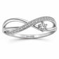 Sterling Silver Infinity Ring with CZ, Minimalist Engagement Promise Band