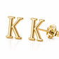 Sterling Silver K Initial Stud Earrings, Minimalist Personalized Name Jewelry