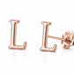Sterling Silver L Initial Stud Earrings, Minimalist Personalized Name Studs