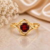 925 Sterling Silver Garnet Ring, Round Cut Red Stone, Minimalist Promise Ring